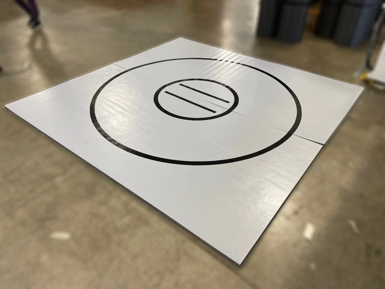 AK Athletic Equipment Clearance 10' X 10' X 1 3/8" Roll-Up Wrestling Mat Grey With Black Circles 3 AK Athletic Equipment Clearance 10' X 10' X 1 3/8" Roll-Up Wrestling Mat Grey With Black Circles