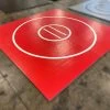 AK Athletic Equipment Clearance 10' X 10' X 1 3/8" Roll-Up Wrestling Mat Red With White 1 AK Athletic Equipment Clearance 10' X 10' X 1 3/8" Roll-Up Wrestling Mat Red With White -Fitness Craze 10x10rollupclearanceredwithwhite