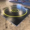 AK Athletic Equipment QUICK SHIP Wrestling Mat 12' X 12' X 1 3/8" Roll-Up Mat Black With Yellow Circles 1 AK Athletic Equipment QUICK SHIP Wrestling Mat 12' X 12' X 1 3/8" Roll-Up Mat Black With Yellow Circles -Fitness Craze 12x12blackwithyellowclearance