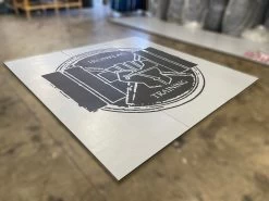 AK Athletic Equipment Clearance Wrestling Mat 12' X 12' X 1 3/8" Roll-Up Mat Gray Mat With Logo