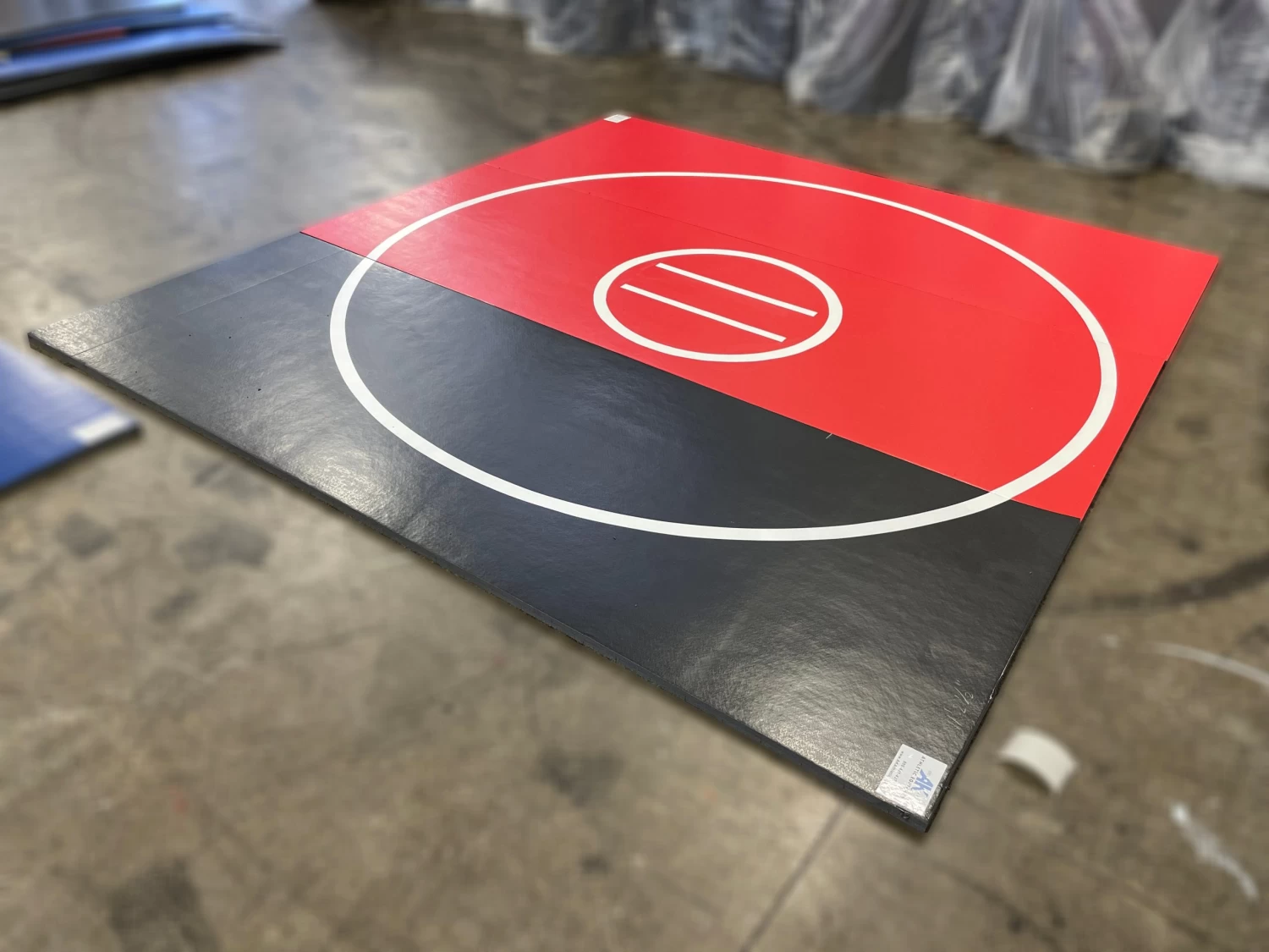 AK Athletic Equipment Clearance 12' X 134.5” Red And Black With White Circles Roll Up Mat 3 AK Athletic Equipment Clearance 12' X 134.5” Red And Black With White Circles Roll Up Mat