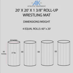 AK Athletic Equipment 20' X 20' X 1 3/8" Roll-Up Wrestling Mat With Four Practice Circles -Fitness Craze 20x20WRESTLINGMATDIMENSIONSINFOGRAPHIC f631c2a4 4279 4b28 ae95 20f31e28a620