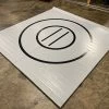 AK Athletic Equipment Clearance 95" X 95" X 1 3/8" Roll-Up Wrestling Mat Gray With Black Circles -Fitness Craze 8x8shortoneinchclearance