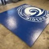 AK Athletic Equipment Clearance Wrestling Mat 9' X 10' X 1 3/8" Roll-Up Mat Vinyl Blue With Logo -Fitness Craze 9x10bluewithlogo