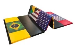 AK Athletic Equipment Impact Safe Brazilian Jiu Jitsu Grappling Mat 6' X 12' X 2" -Fitness Craze BJJ Partially Folded
