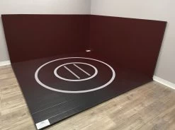 AK Athletic Equipment Instant Wrestling Room 8' X 8' Wrestling Mat And Removable Roll Up Wall Pads Package -Fitness Craze Black210x10instantwrestlingroom