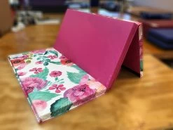 AK Athletic Equipment Clearance Floral Watercolor 4' X 6' X 2" Intermediate Level Folding Gymnastics Mat