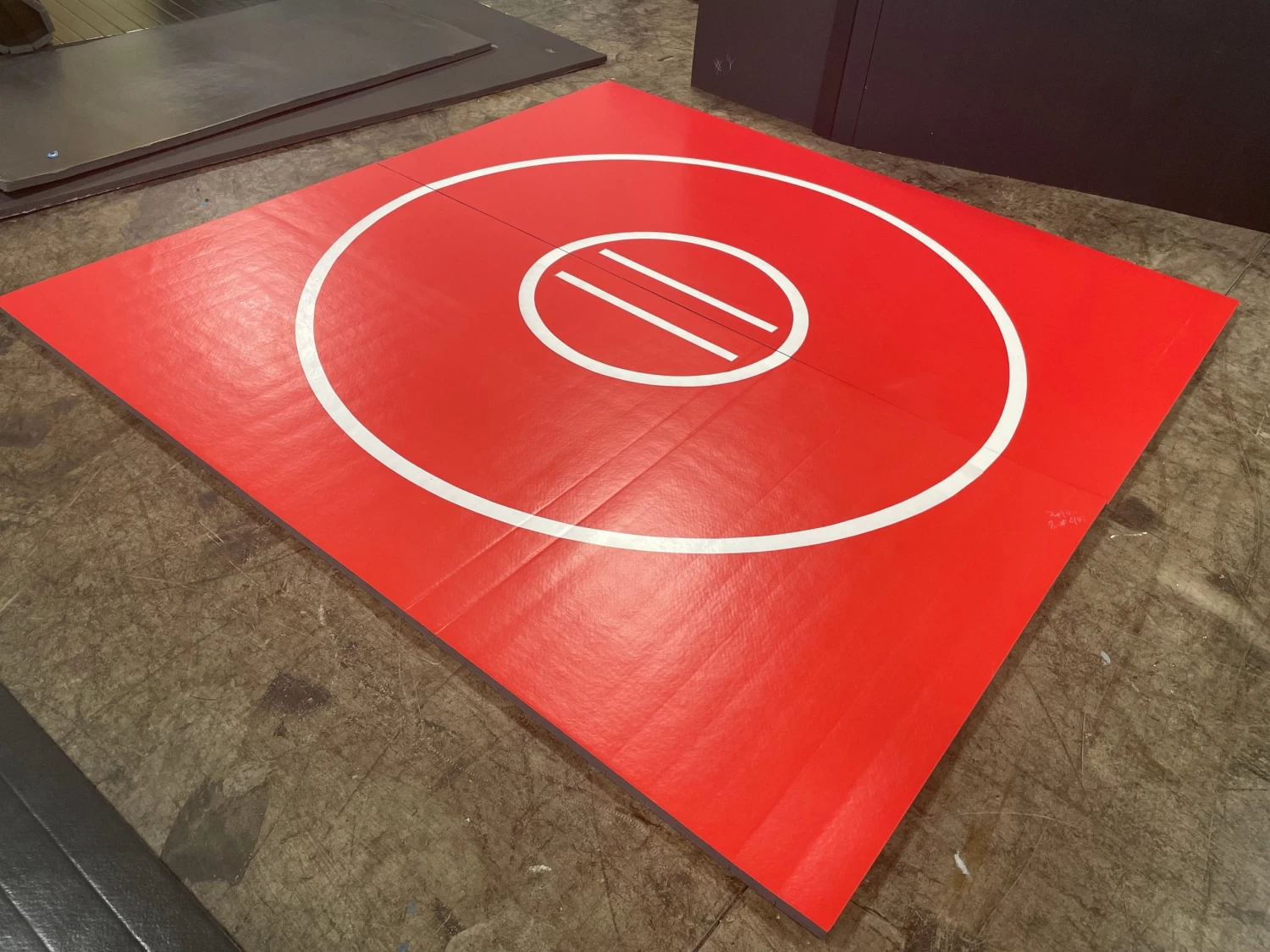 AK Athletic Equipment Clearance 118.5" X 10' X 1 3/8" Roll-Up Wrestling Mat Red With White Circles 3 AK Athletic Equipment Clearance 118.5" X 10' X 1 3/8" Roll-Up Wrestling Mat Red With White Circles