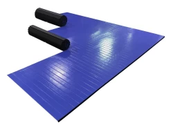 AK Athletic Equipment 16' X 16' X 1 3/8" Roll-Up Wrestling Mat -Fitness Craze blue three piece 53d8e4d6 c990 41b1 a183 cd55babfd246