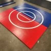 AK Athletic Equipment Clearance 8' X 8' X 1 3/8" Roll-Up Wrestling Mat Blue And Red Vinyl Flaw 2 AK Athletic Equipment Clearance 8' X 8' X 1 3/8" Roll-Up Wrestling Mat Blue And Red Vinyl Flaw -Fitness Craze blueandred8x8
