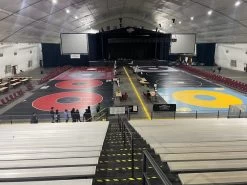 AK Athletic Equipment 42' X 42' X 1 3/8" Roll-Up Wrestling Mat -Fitness Craze competitionwrestlingmatscompetitionaerialview cb7c0145 3591 47be 96a5 d0a5a1f5b071