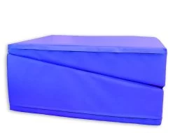 AK Athletic Equipment 29"x 72"x14" Folding Triangle Incline Wedge Mat -Fitness Craze folded blue incline wedge mat 1