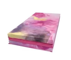 AK Athletic Equipment Pink Watercolor 4' X 6' X 2" Intermediate Level Folding Gymnastics Mat -Fitness Craze folded 462 watercolor mat