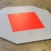 AK Athletic Equipment 8' X 8' Remnant Octagon Wrestling Mat Gray And Red Vinyl 1 AK Athletic Equipment 8' X 8' Remnant Octagon Wrestling Mat Gray And Red Vinyl -Fitness Craze gray and red octagon