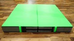 AK Athletic Equipment Aerial Arts Bi-Fold Landing Mat 6' X 6' X 8" -Fitness Craze lime green ariel arts mat