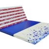 AK Athletic Equipment Red White And Blue Allstar 4' X 8' X 2" Intermediate Level Folding Gymnastics Mat 2 AK Athletic Equipment Red White And Blue Allstar 4' X 8' X 2" Intermediate Level Folding Gymnastics Mat -Fitness Craze partially folded rwb mat
