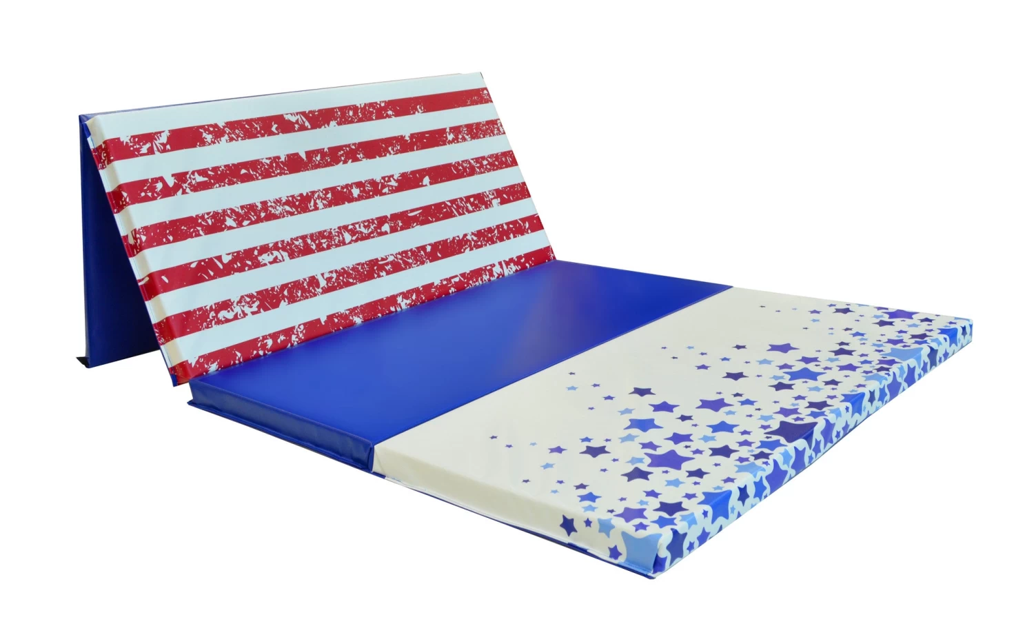 AK Athletic Equipment Red White And Blue Allstar 4' X 8' X 2" Intermediate Level Folding Gymnastics Mat 3 AK Athletic Equipment Red White And Blue Allstar 4' X 8' X 2" Intermediate Level Folding Gymnastics Mat