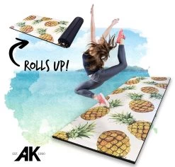 AK Athletic Equipment Roll Up Pineapple Print 4' X 12' X 1 3/8" Advanced Level Gymnastics Mat