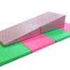AK Athletic Equipment 4' X 8' X 2" Pink And Green Gymnastics Folding Mat And Pink Green Chevron Incline Combo -Fitness Craze pink and green chevron combo gymnastics mat