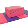 AK Athletic Equipment 4' X 8' X 2" Pink Purple Gymnastics Folding Mat And Pink Incline Combo -Fitness Craze pink and purple 482 with incline combo folded