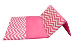AK Athletic Equipment Clearance Chevron Zigzag 4' X 8' X 2" Intermediate Level Folding Gymnastics Mat -Fitness Craze pink partial folded mat ak edfaaf57 4aa4 4440 b0df 4c4c1e31e0ad