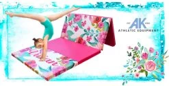 AK Athletic Equipment Spring Floral 4' X 8' X 2" Intermediate Level Folding Gymnastics Mat