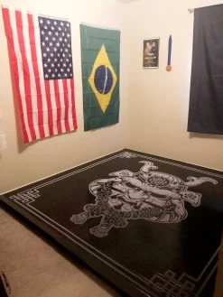 AK Athletic Equipment Samurai Digitally Printed 8' X 8' X 1 3/8" Roll-Up MMA Grappling Mat -Fitness Craze wrestlingmatblack