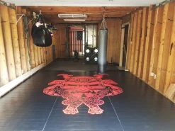 AK Athletic Equipment Samurai Digitally Printed 8' X 8' X 1 3/8" Roll-Up MMA Grappling Mat -Fitness Craze wrestlingmatwithlogo